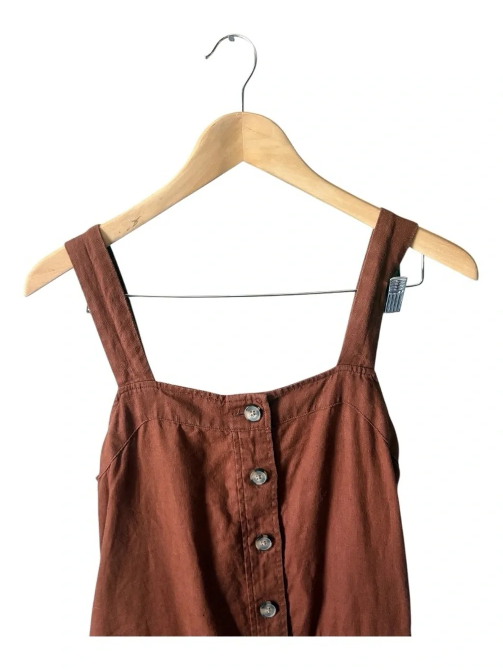 Everlane The Linen Picnic Jumpsuit Rust Orange Size 10